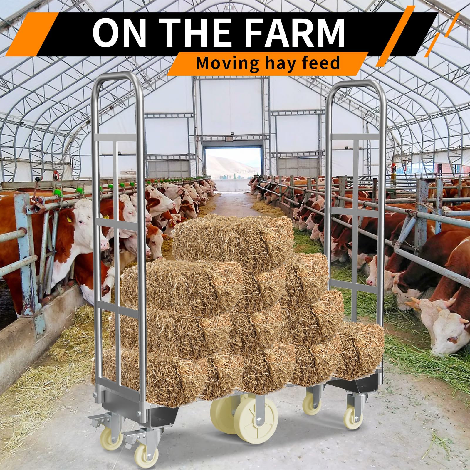 Platform Truck Cart With Detachable Baffle Guardrail,Heavy Duty 48x24 Inch Flatbed Cart With 2000 Lbs Weight Capacity And 6in Swivel Caster Transporting Heavy Loads And With Ease Efficiency P 185932930