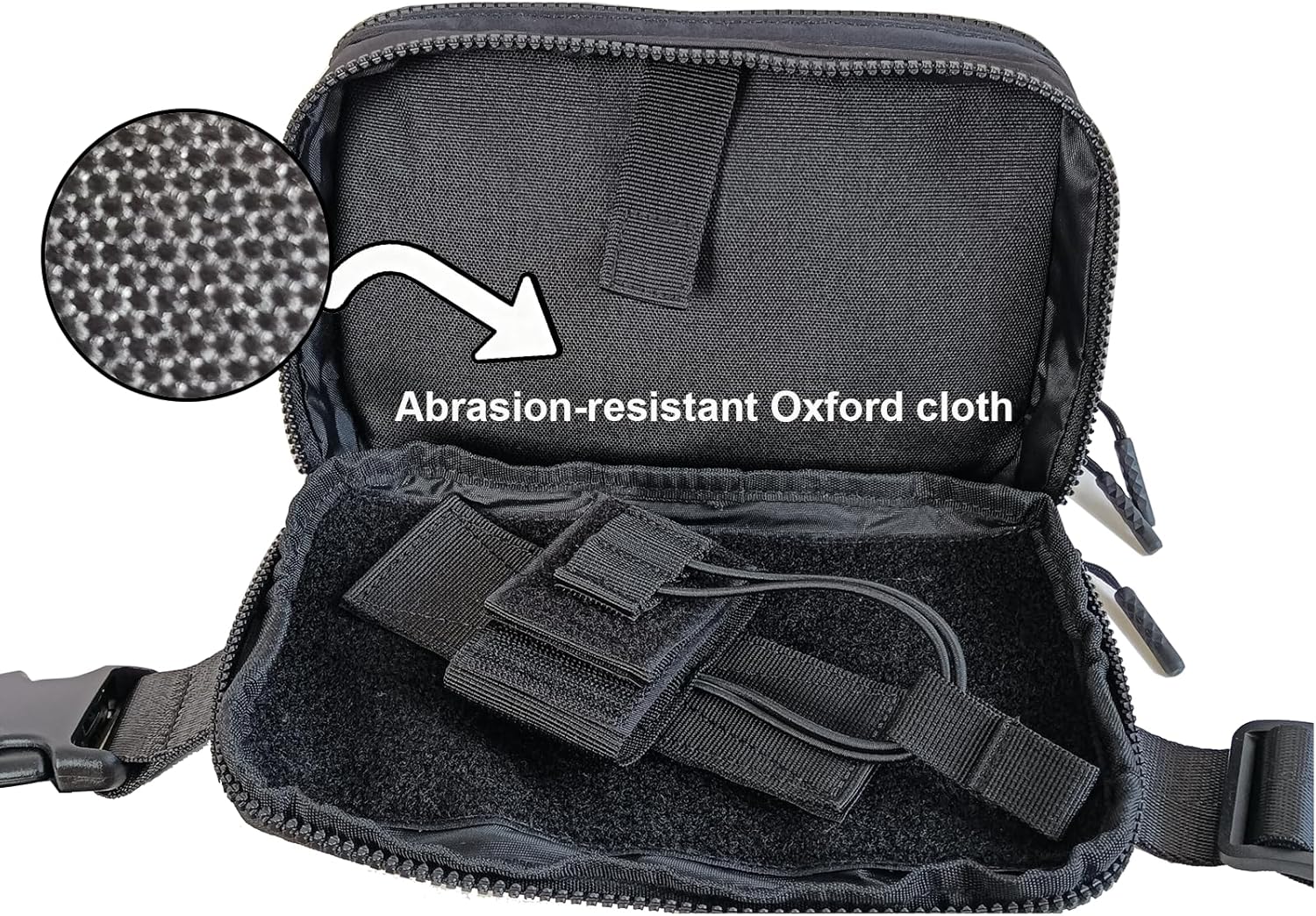 Security Carry Fanny Pack | Two-Way Locking Zipper & 60" Adjustable Strap (Plus Size to 60") | Tactical Nylon Waist Pack | Crossbody Bag for CCW, EDC, Travel, Work & Outdoor - Image 2