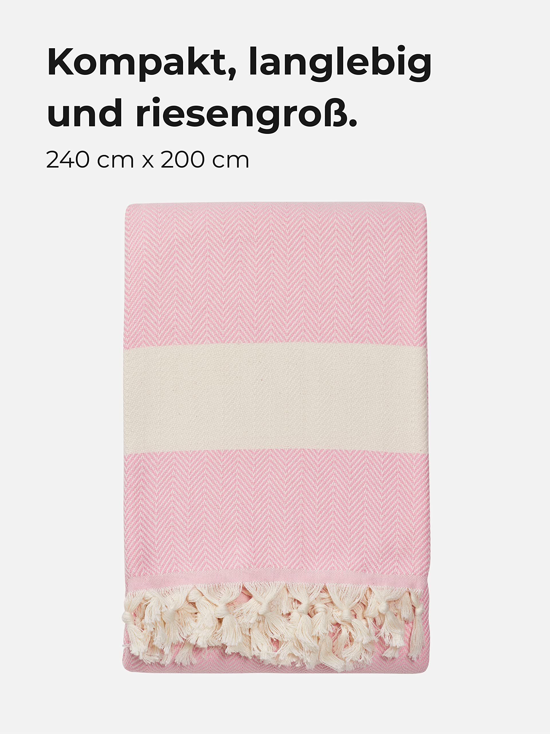 Sowel® XXXL - Toalla de playa (100% algodón, 200 x 240 cm), color rosa