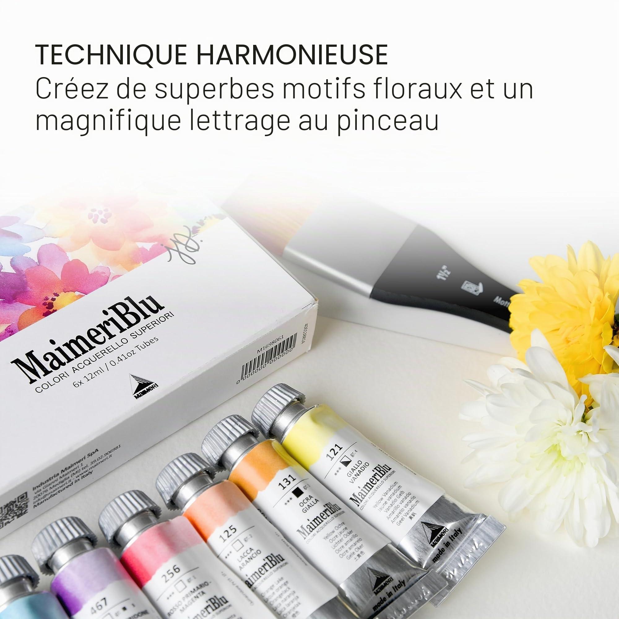 Maimeri Blu, Jeannie Dickson Kit de peinture aquarelle, 12 ml, 6 tubes – Fournitures de peinture aquarelle professionnelles
