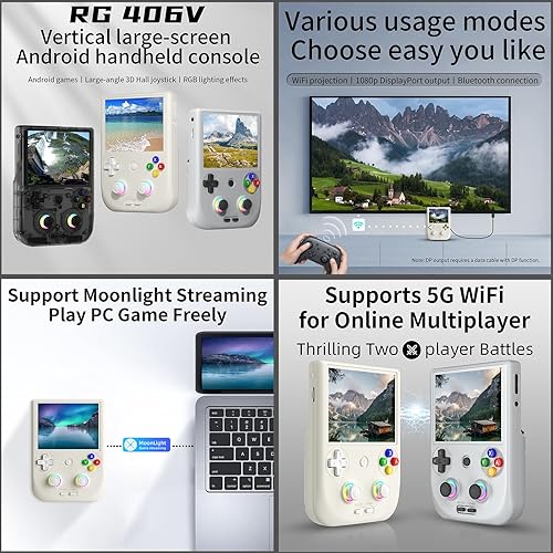 Miniatura 5 de RG406V Consola de juegos portátil juegos precargados RG 406V 4 pulgadas IPS pantalla multitáctil consola de juegos retro 128G UFS2.2 Android 13