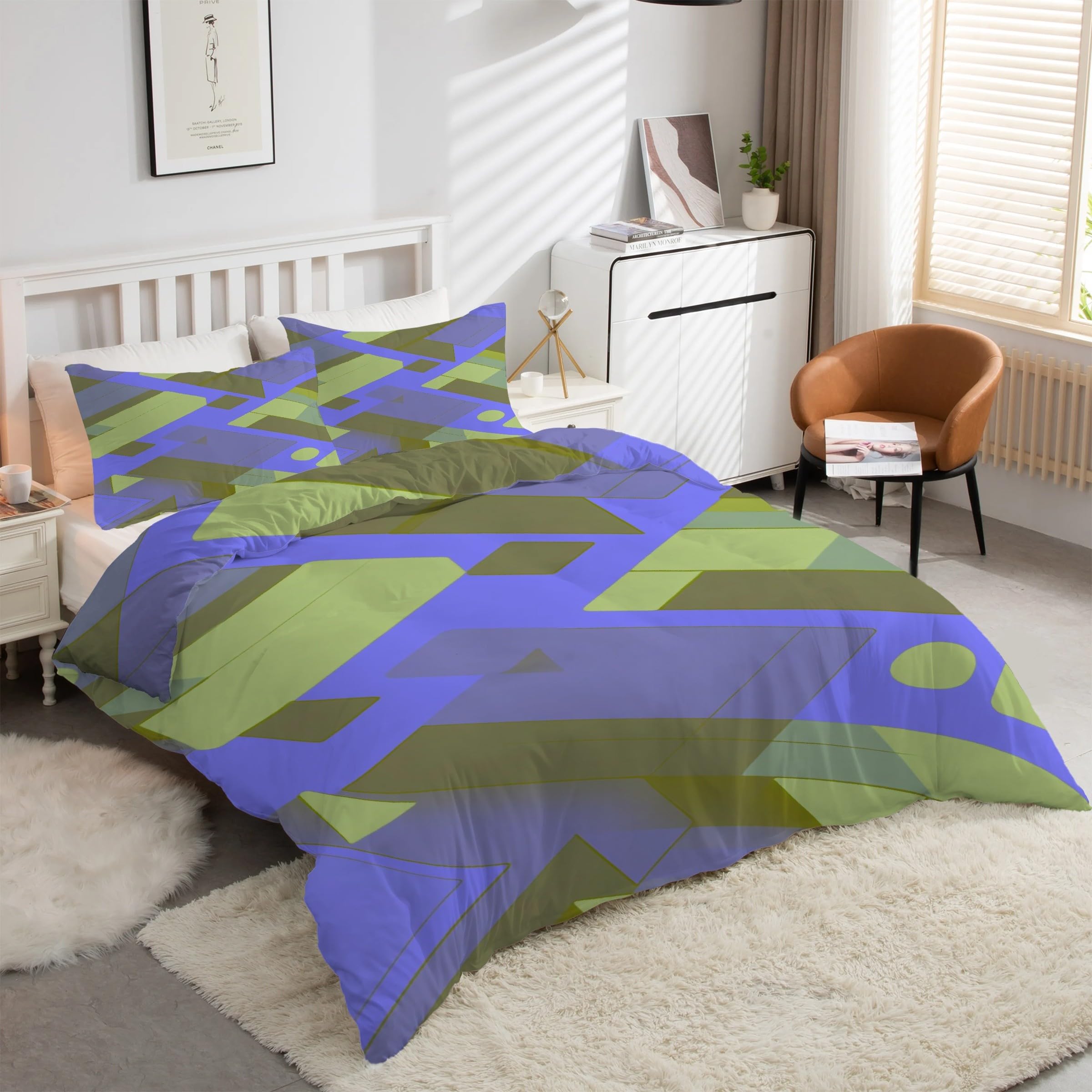 Housse de Couette 220x240 avec Fermeture Éclair Invisible et Parure de Lit Microfibre Douce kK233