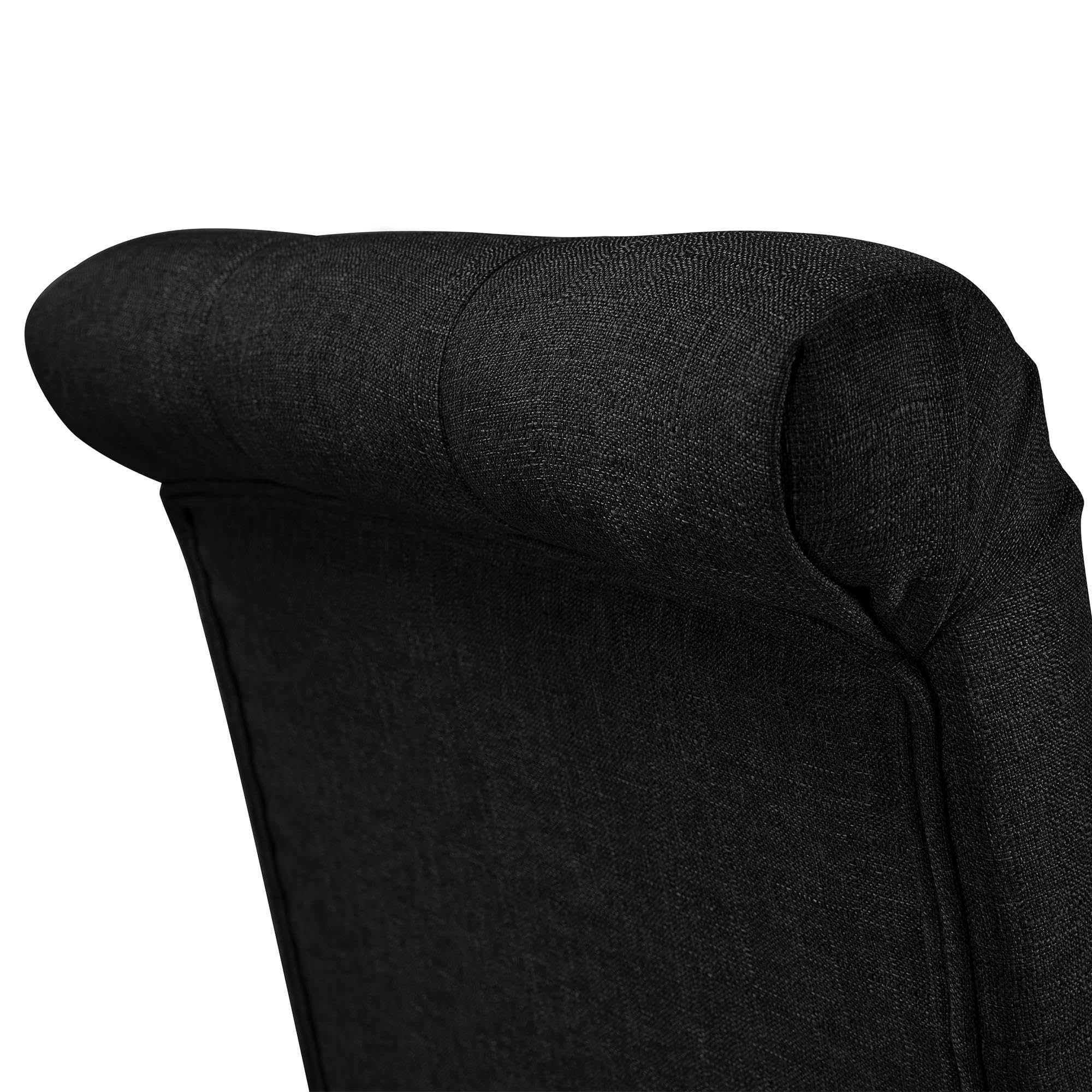 Yaheetech Juego de 2 Sillas de Comedor Silla Acolchada con Respaldo Alto Patas de Madera Silla Tela para Comedor Cocina Negra — view 6