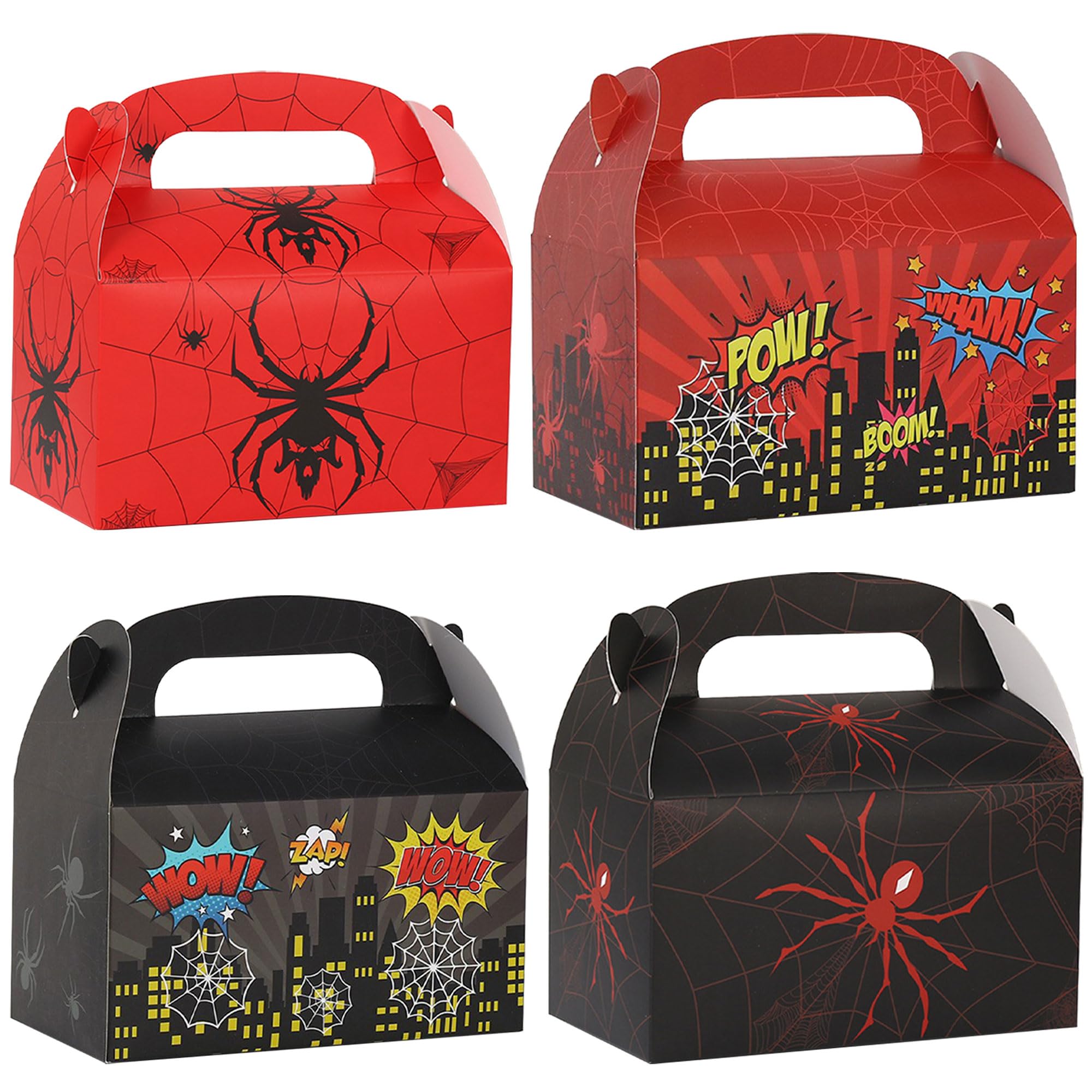 Roaring Good Time Spider Birthday Party Favor Boxes Spider Birthday Party Supplies Candy Bags Car Goodie Gift Treat Bags Hero Game Theme Style Favors