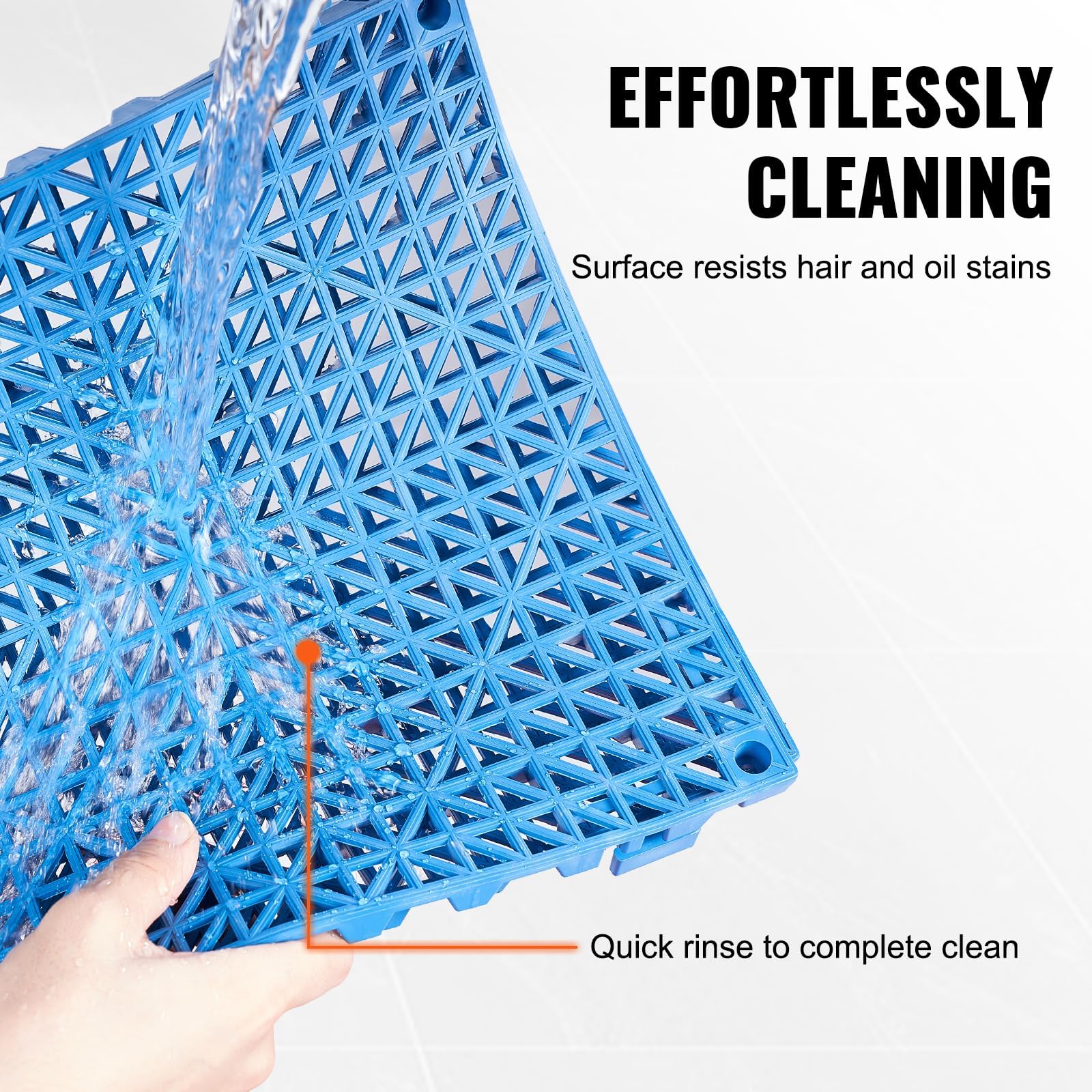 Lot de 50 dalles de sol antidérapantes emboîtables en TPE de 30 x 30 cm – Tapis de drainage imperméables pour piscine, cuisine, patio, terrasse, bateau, balcon – Bleu