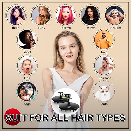 Miniatura 6 de Cbiumpro Cepillo de cuero cabelludo 100% de silicona, masajeador del cuero cabelludo, cepillo para champú, limpiador de cuero cabelludo para