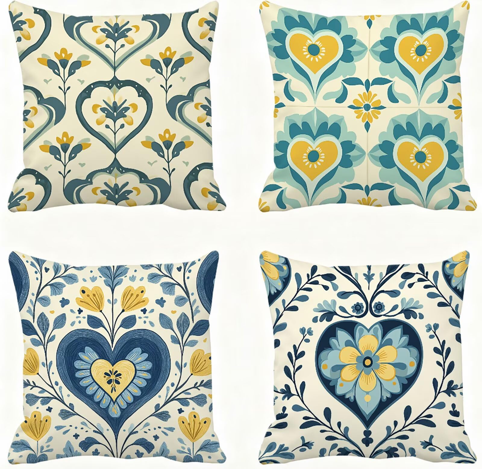 Housse coussin 60x60 lot de 4 taie oreiller 60x60 bleu marine protege oreiller carré pour maison