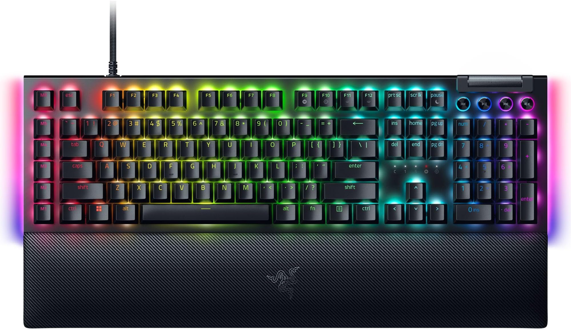 Razer BlackWidow V4 Mechanical Gaming Keyboard: Yellow Switches Linear & Silent - Chroma RGB - 6 Macro Keys - Magnetic Wrist Rest - Doubleshot ABS Keycaps - Roller & Media Keys - Snap Tap