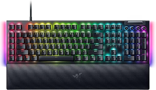 Razer BlackWidow V4 Teclado mecánico para juegos interruptores amarillos lineales y silenciosos - Chroma RGB - 6 teclas macro dedicadas -
