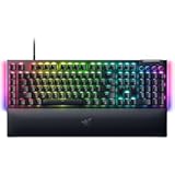 BlackWidow V4 Mechanical Gaming Keyboard&colon; Yellow Switches Linear & Silent - Chroma RGB - 6 Macro Keys - Magnetic Wrist Rest - Doubleshot ABS Keycaps - Roller & Media Keys - Snap Tap