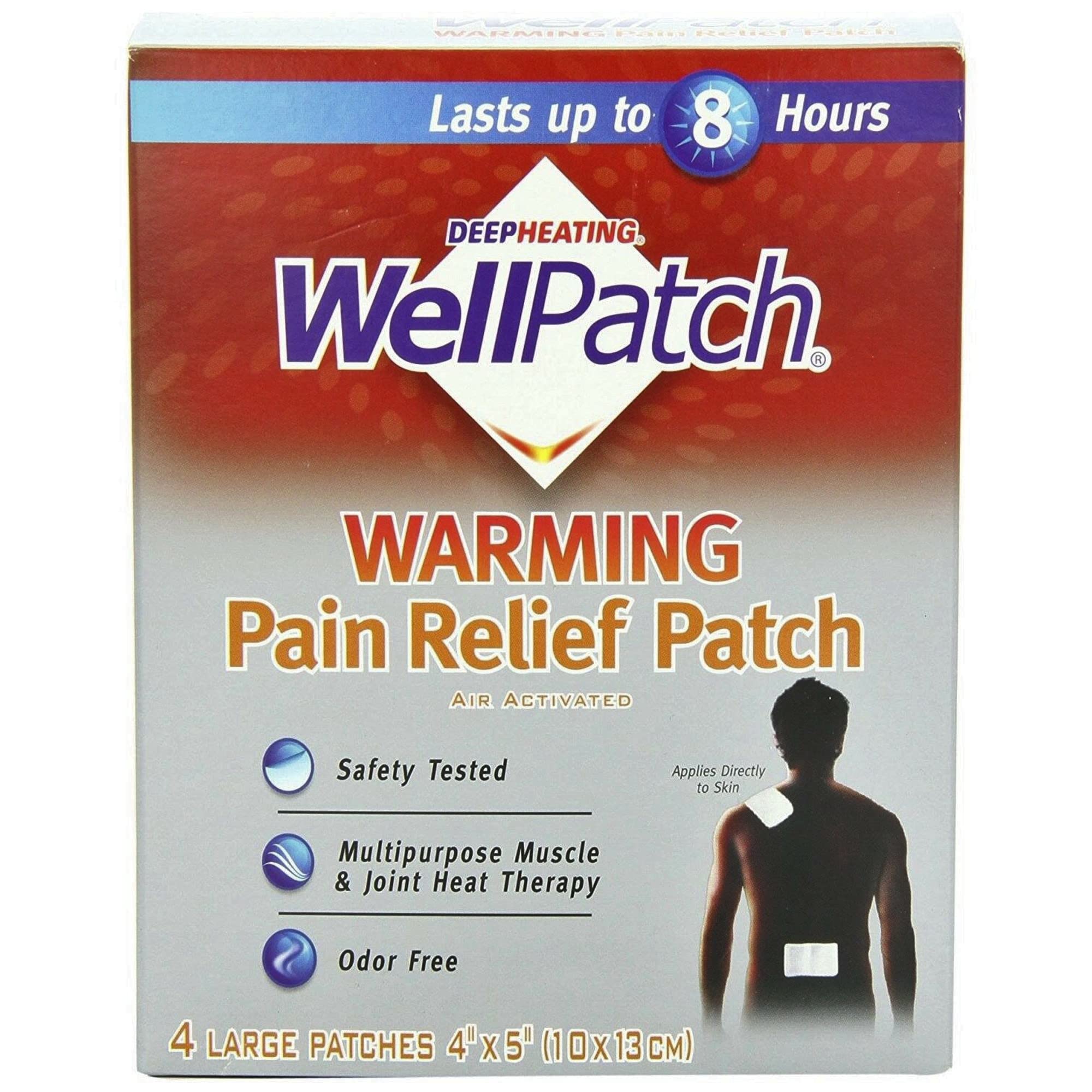 WellPatchWarming Pain Relief Pads, 4 Count (Pack of 2)