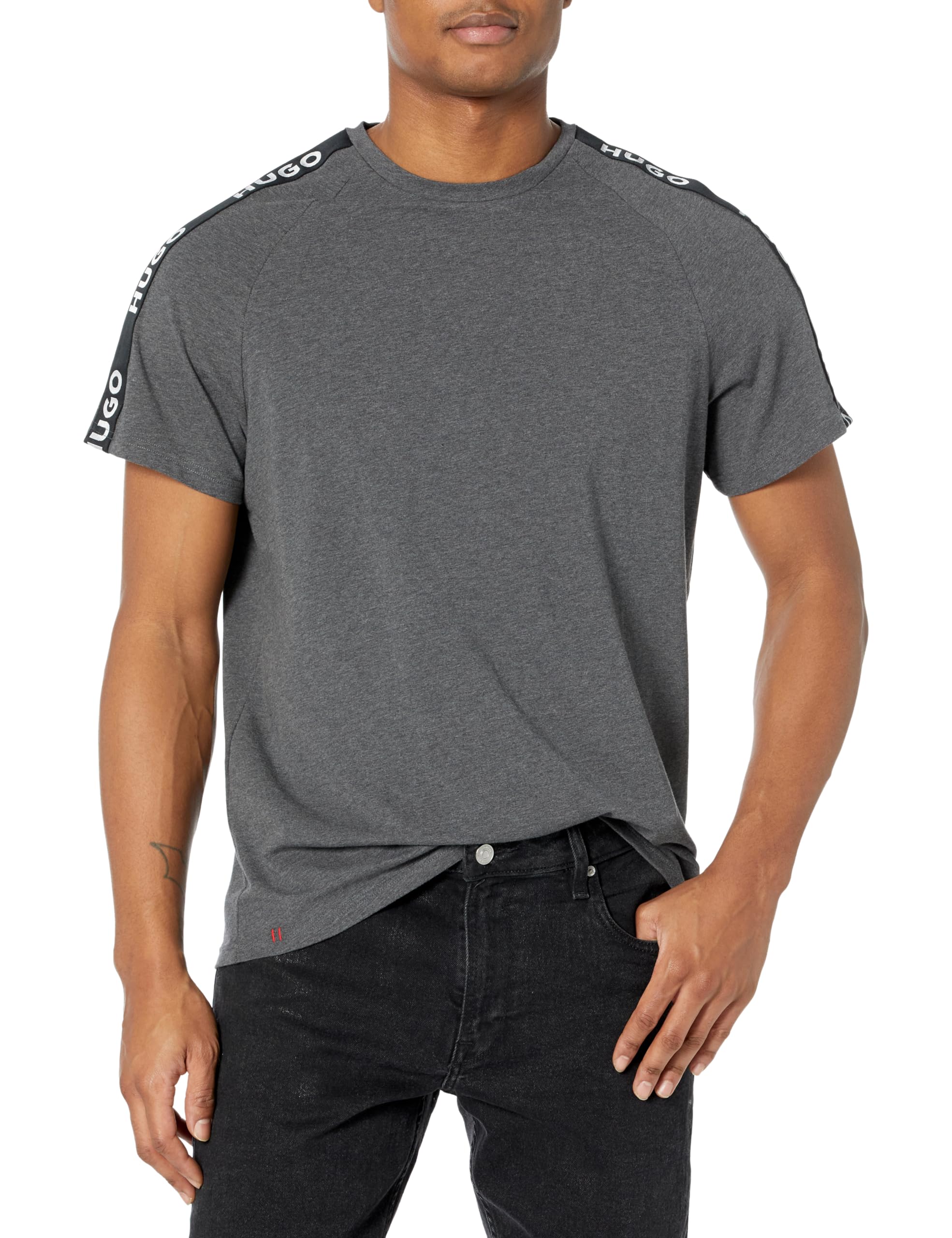 HUGO Camiseta de Manga Corta con Logotipo Grabado para Hombre
