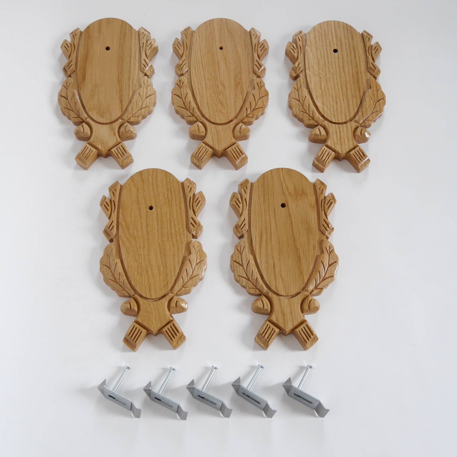 5 pieza de diseño de corzo talladas trofeo carteles claro + 5 unidades gehörn grapas