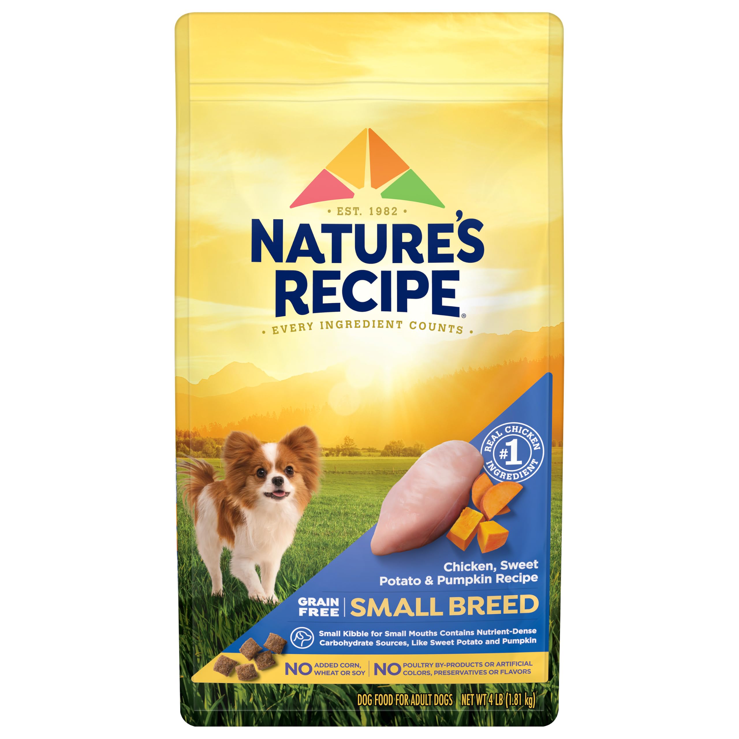 Nature's Recipe Grain Free Small Breed Easy to Digest Real Chicken Dog Food 4lbs