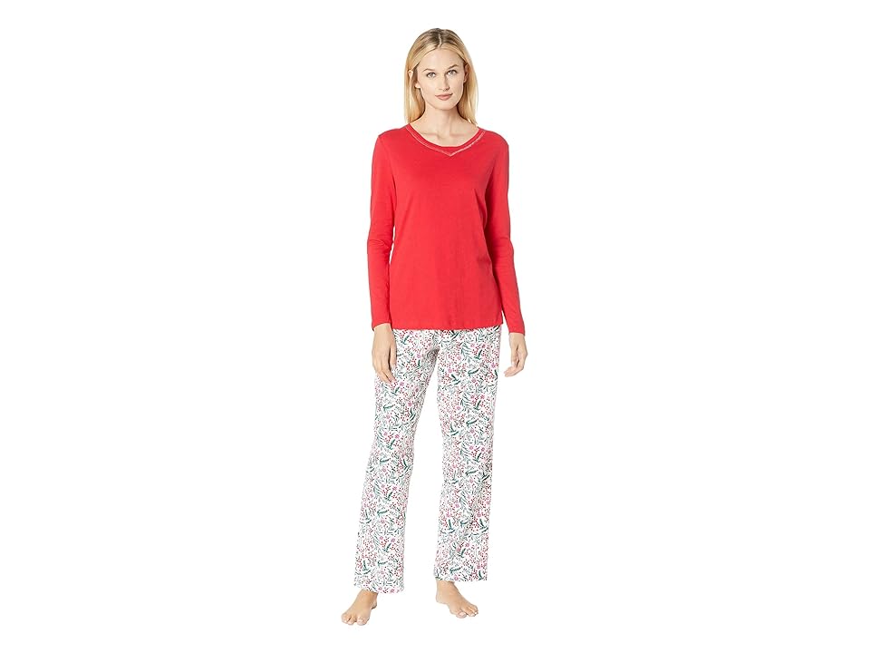 

Nautica Cotton Flannel Pajama Set (Cold Berry) Women's Pajama Sets