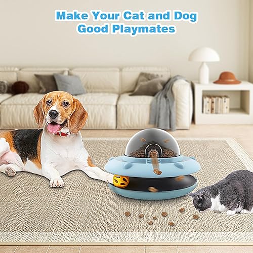 Miniatura 4 de Juguete interactivo para perros y gatos, rompecabezas de comida para mascotas con bola de campana, adecuado para cachorros y gatitos