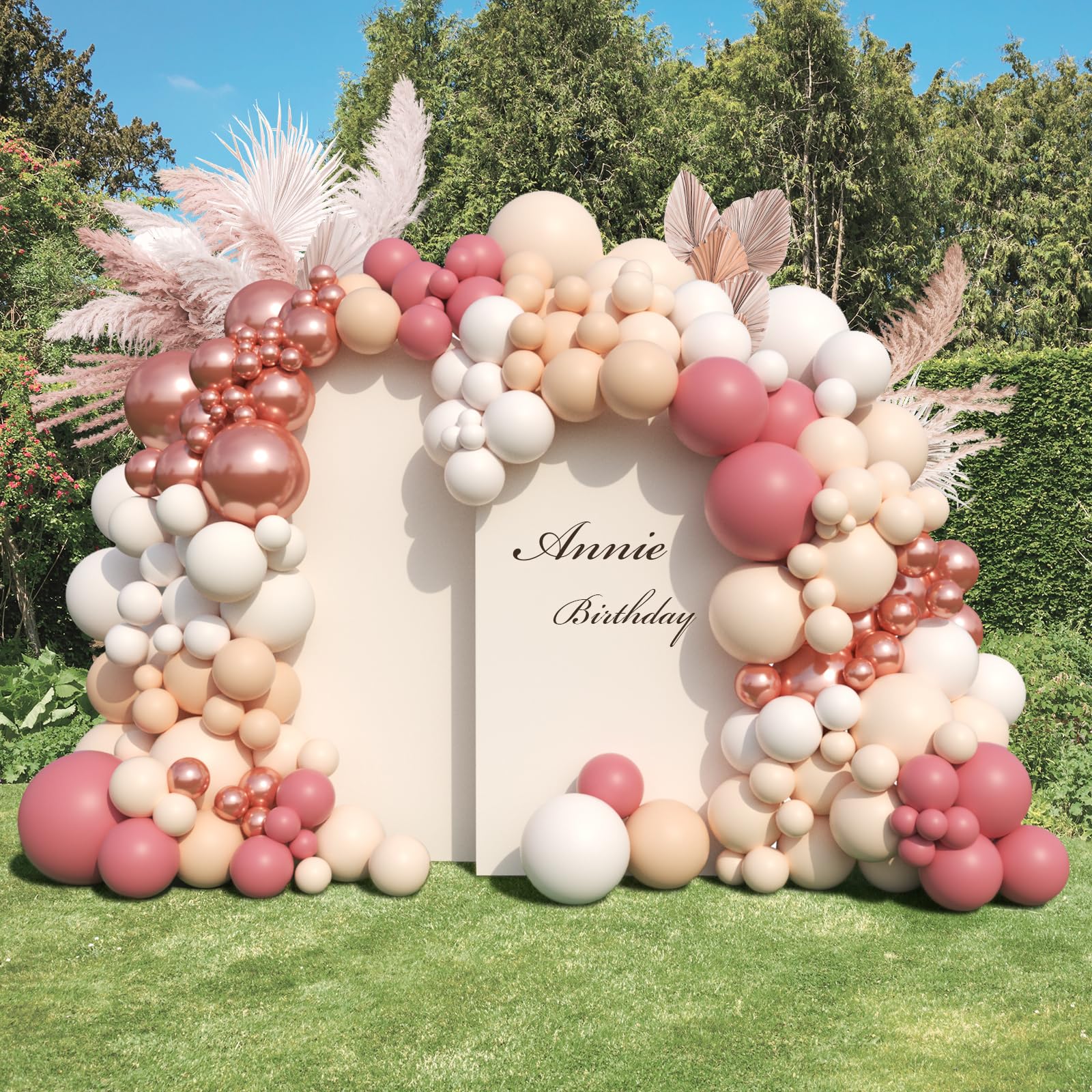 WAREHOUSE 153 Piezas Globos Rosas,Arco Para Globos,oro rosa Globos De Cumpleaños Para Baby Shower Niña, Feliz Cumpleaños Decoracion, Boda Decoracion, Bautizo Niña.