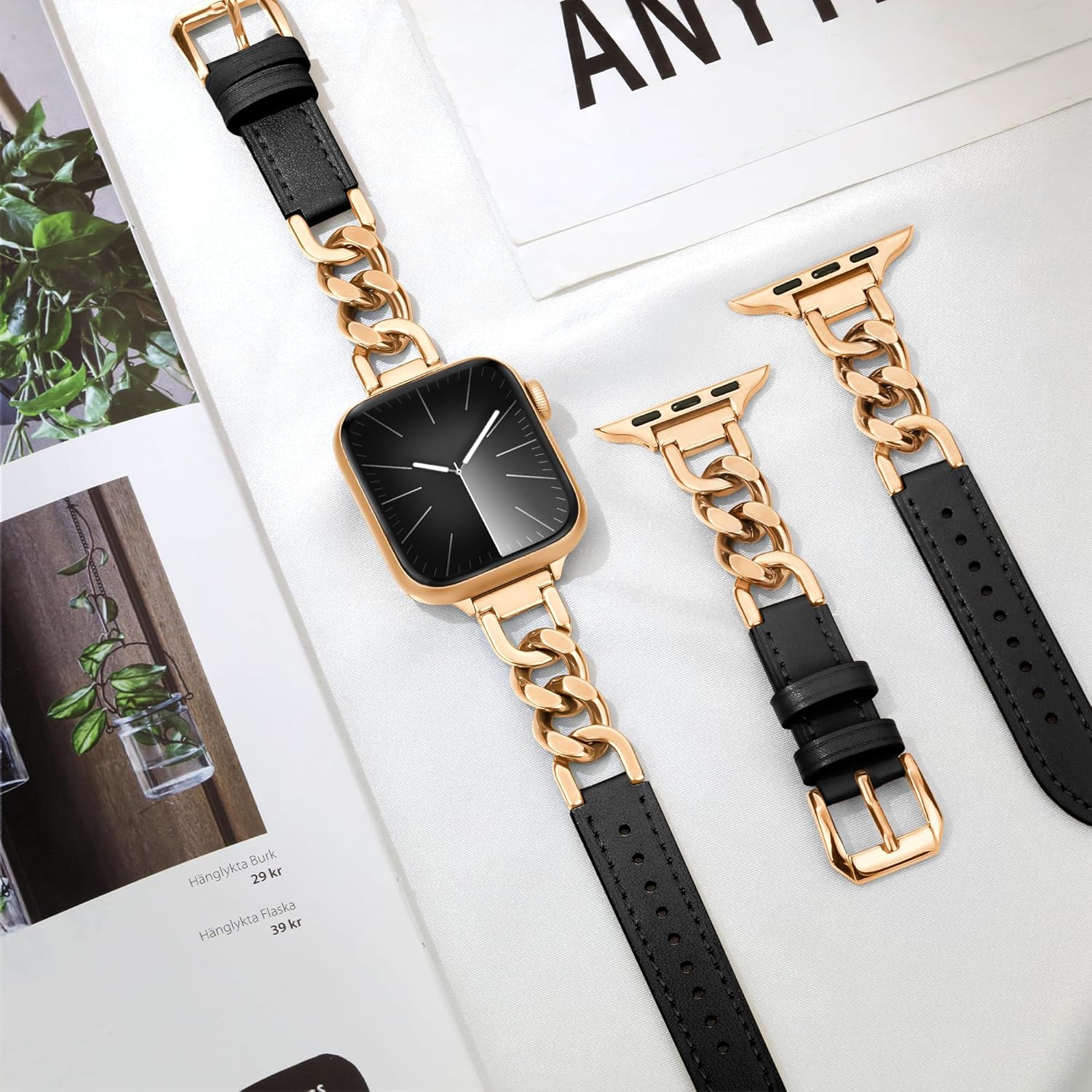 Metal Watch Bands for Women Compatible with Apple Watch Bands for Women Men 40mm 38mm 41mm 42mm 44mm 45mm 46mm, Adjustable Replacement Bracelet for iWatch Bands Series 11 SE 10 9 8 7 6 5 4 3 - Image 3