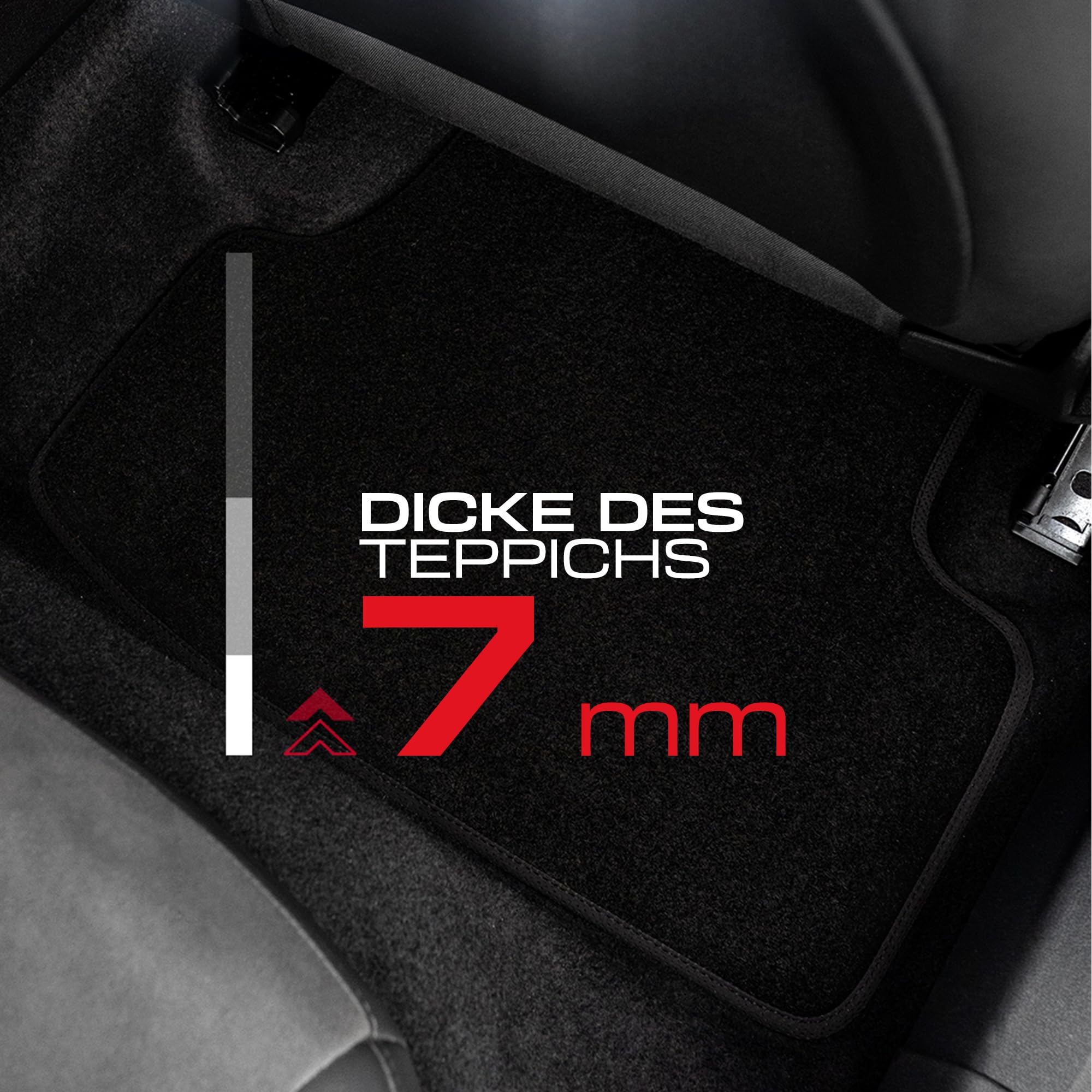 PERFORMANCE Personalisierte Velours Fußmatten Auto passend für Opel Grandland X ab 2017 - Standard, Perforiert, schwarz -Präzise CNC-Stickerei, Design-Lochpaspel, Auto Fußmatten - Perfekt für Autofahr