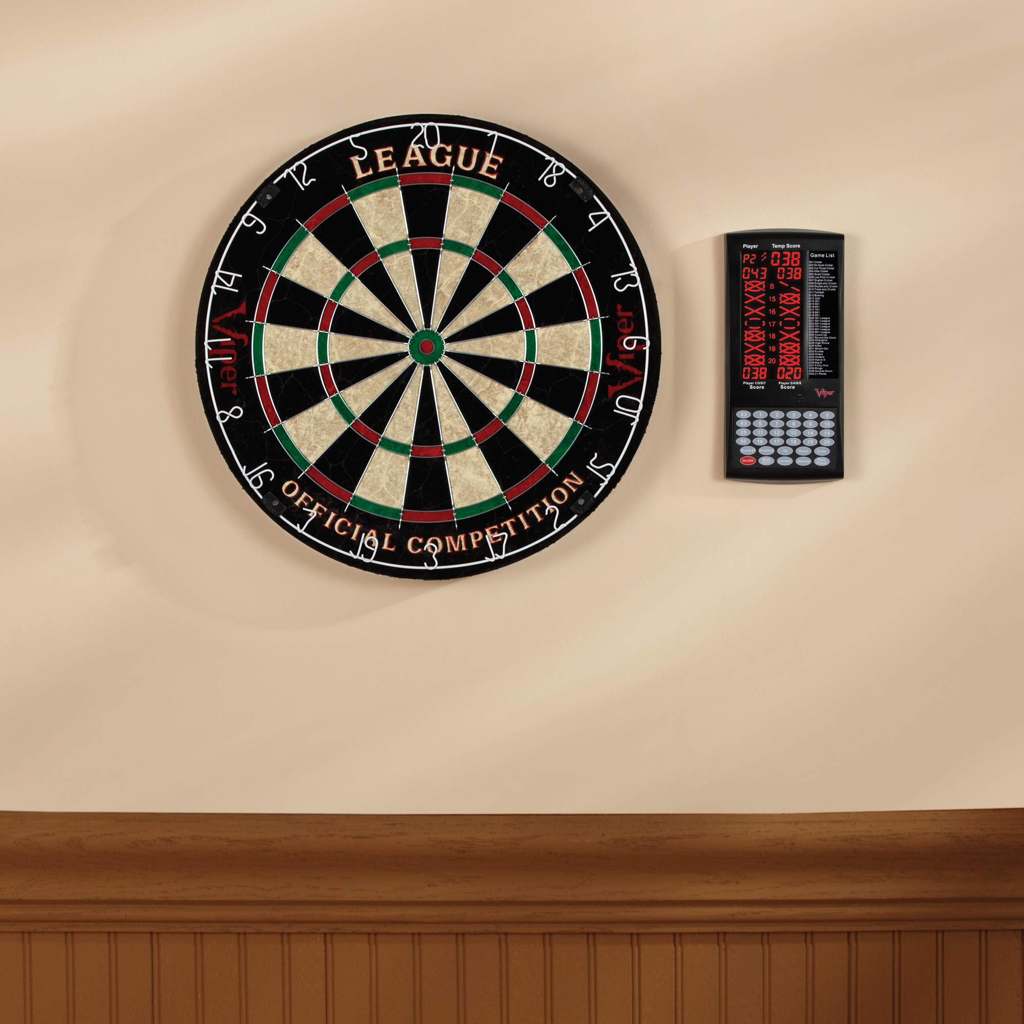Viper ProScore - Segnapunti elettronico digitale per freccette fino a 8 giocatori, con 40 giochi e 655 opzioni di gioco, tra cui cricket e X01