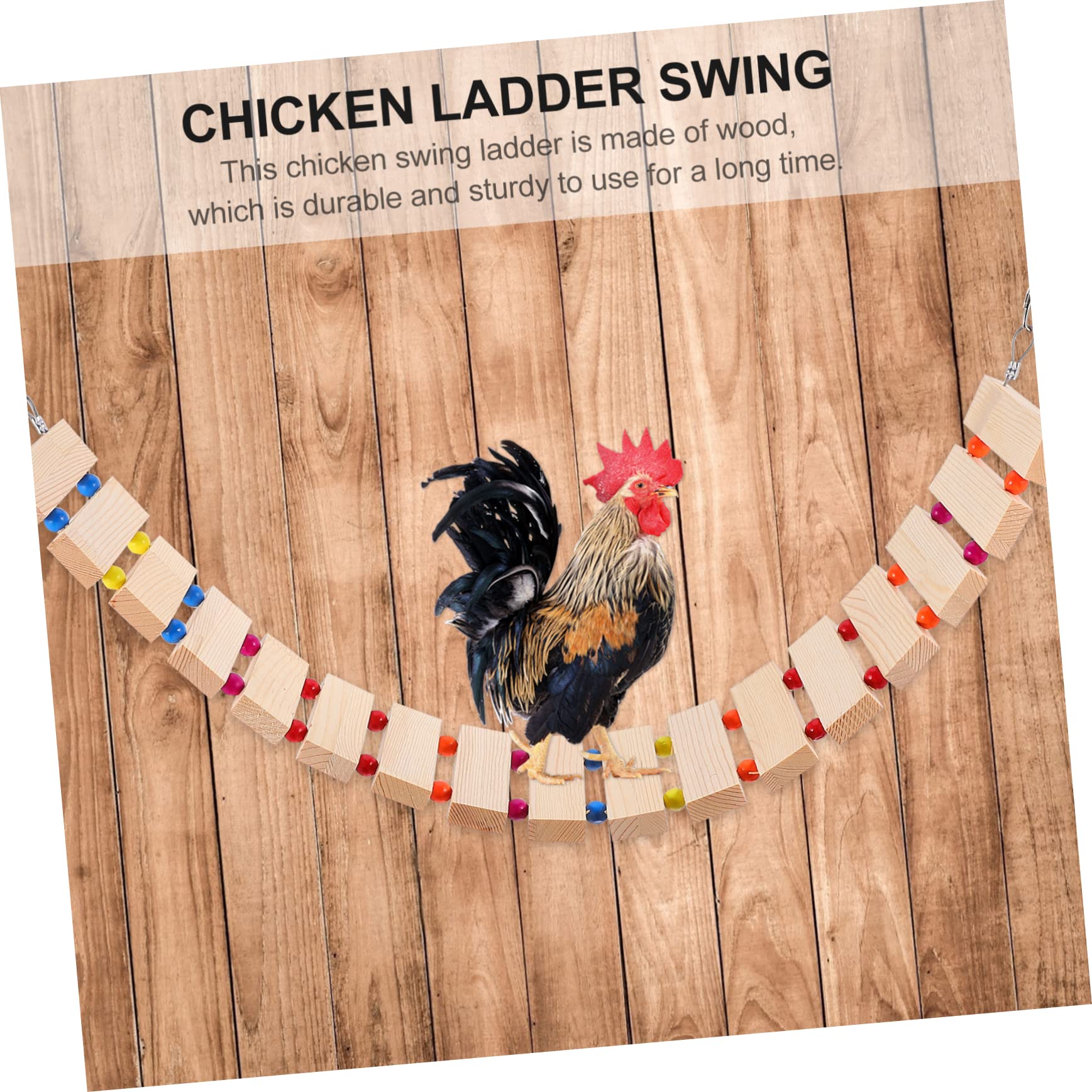 Mipcase Juguetes para Gallineros Percha para Pollos de Madera Escalera de Juguete para Aves de Corral Soporte para Gallinas