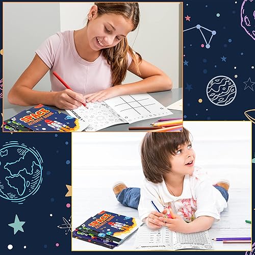 Miniatura 6 de 24 libros de actividades espaciales para niños con temática espacial, mini juegos de libros para colorear, laberintos a granel, búsqueda de