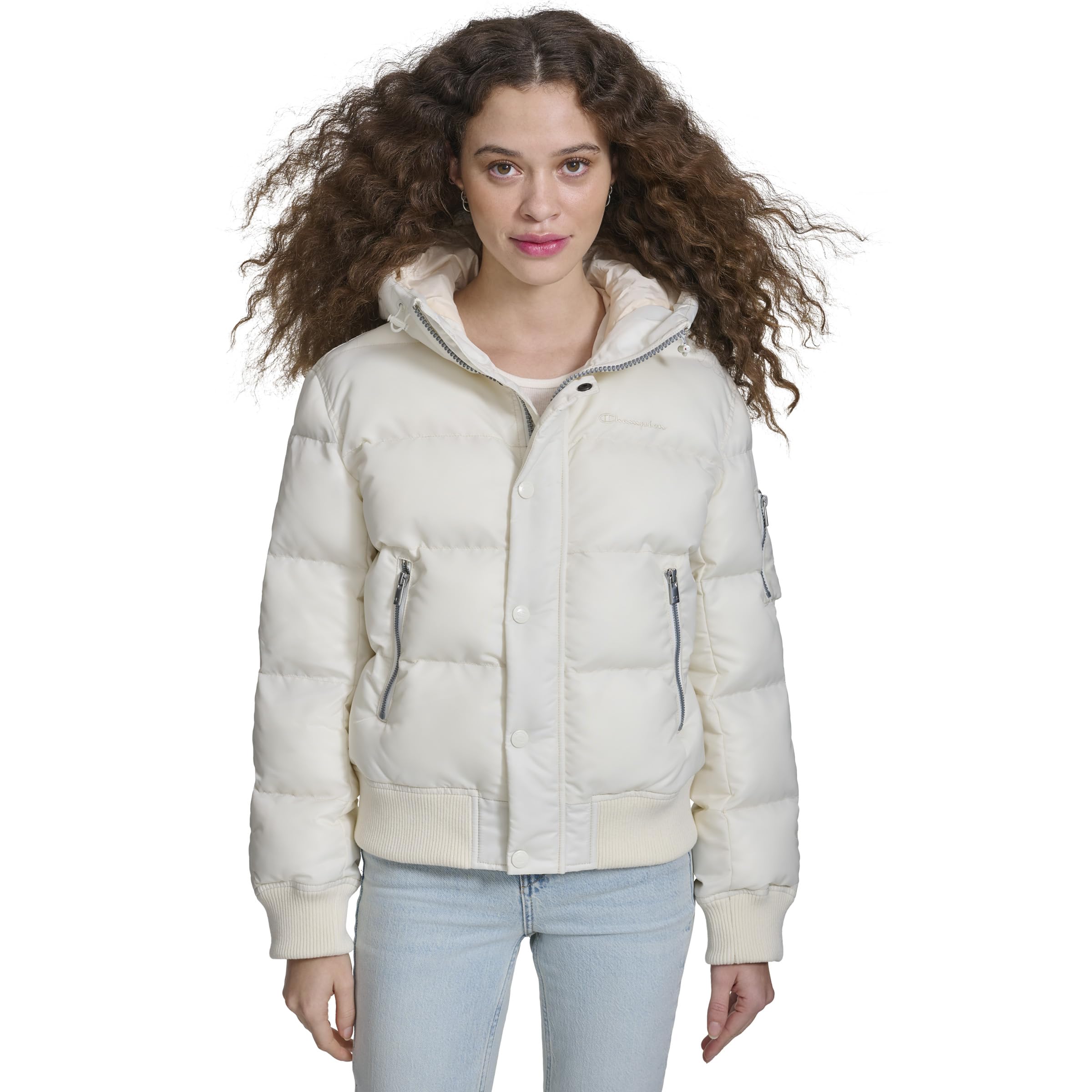 Women's Quilted Snorkel Puffer Jacket With Hood