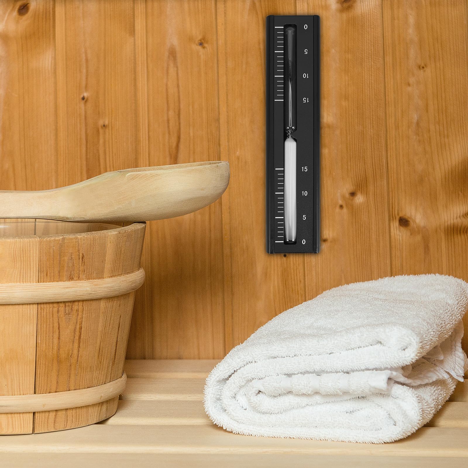 KICHOUSE Klepsydra do sauny parowej: 15-minutowy zegar ścienny z klepsydrą do sauny z hydromasażem, obrotowy zegar w kształcie klepsydry do kąpieli, w kształcie klepsydry do/prysznica