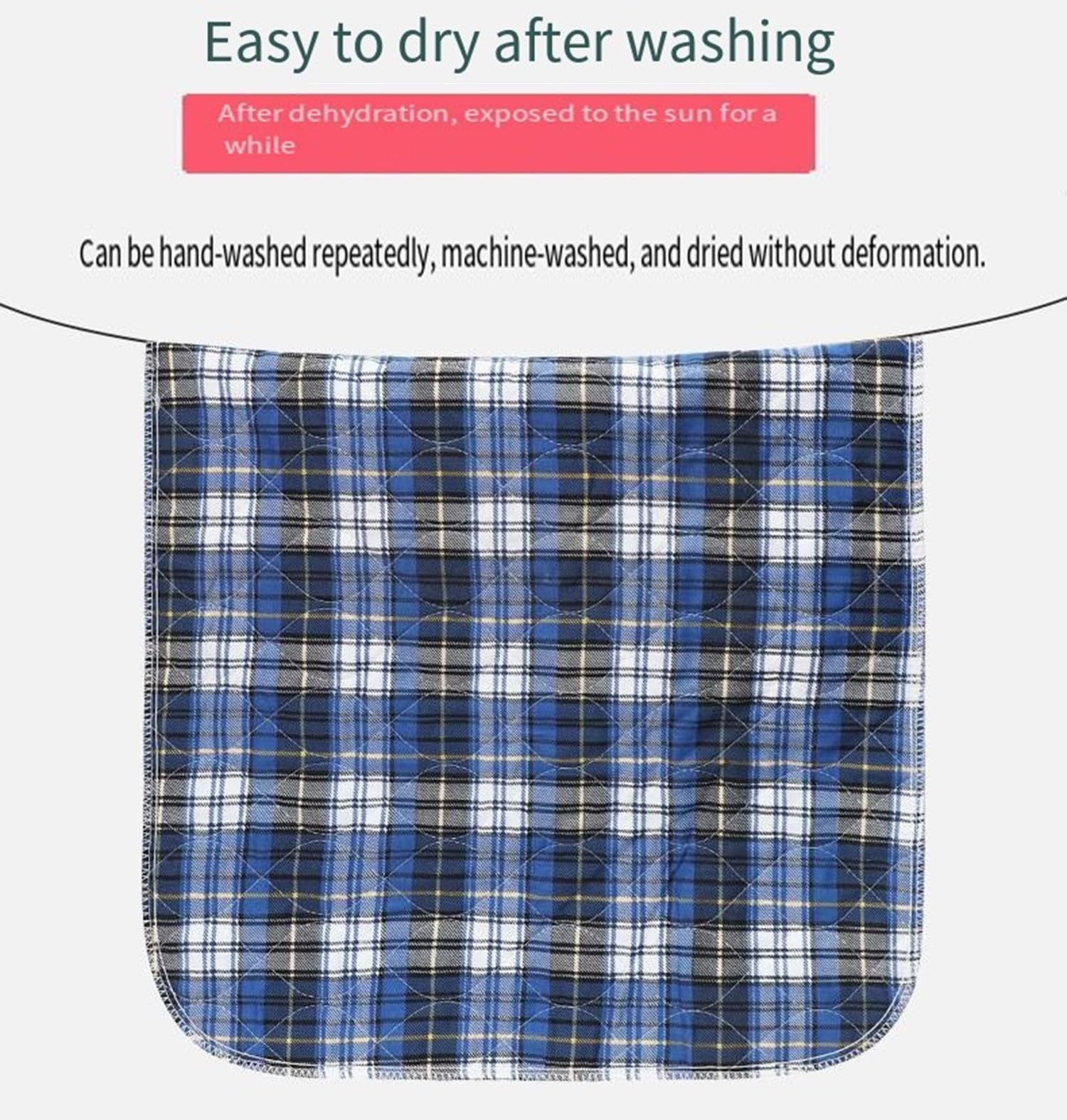 REHOOF Empapadores Incontinencia Cama Adultos Lavables, Protector De Cama Súper Absorbentes Reutilizables, Empapadores Impermeable para Incontinencia, Niños, Adultos Mayores, Encamados A,150×180cm