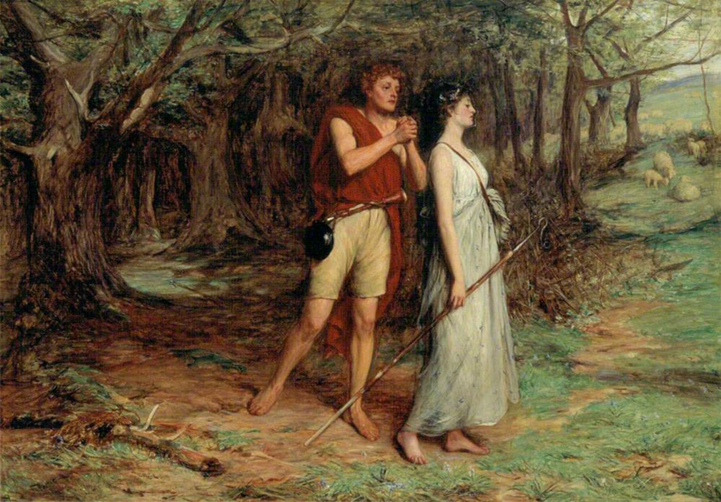 POSTERIIk Vintage Art Print Images Pictures Print Silvius and Phoebe by John Pettie Modern Colour Posters for Office Home Decor 60x90cm