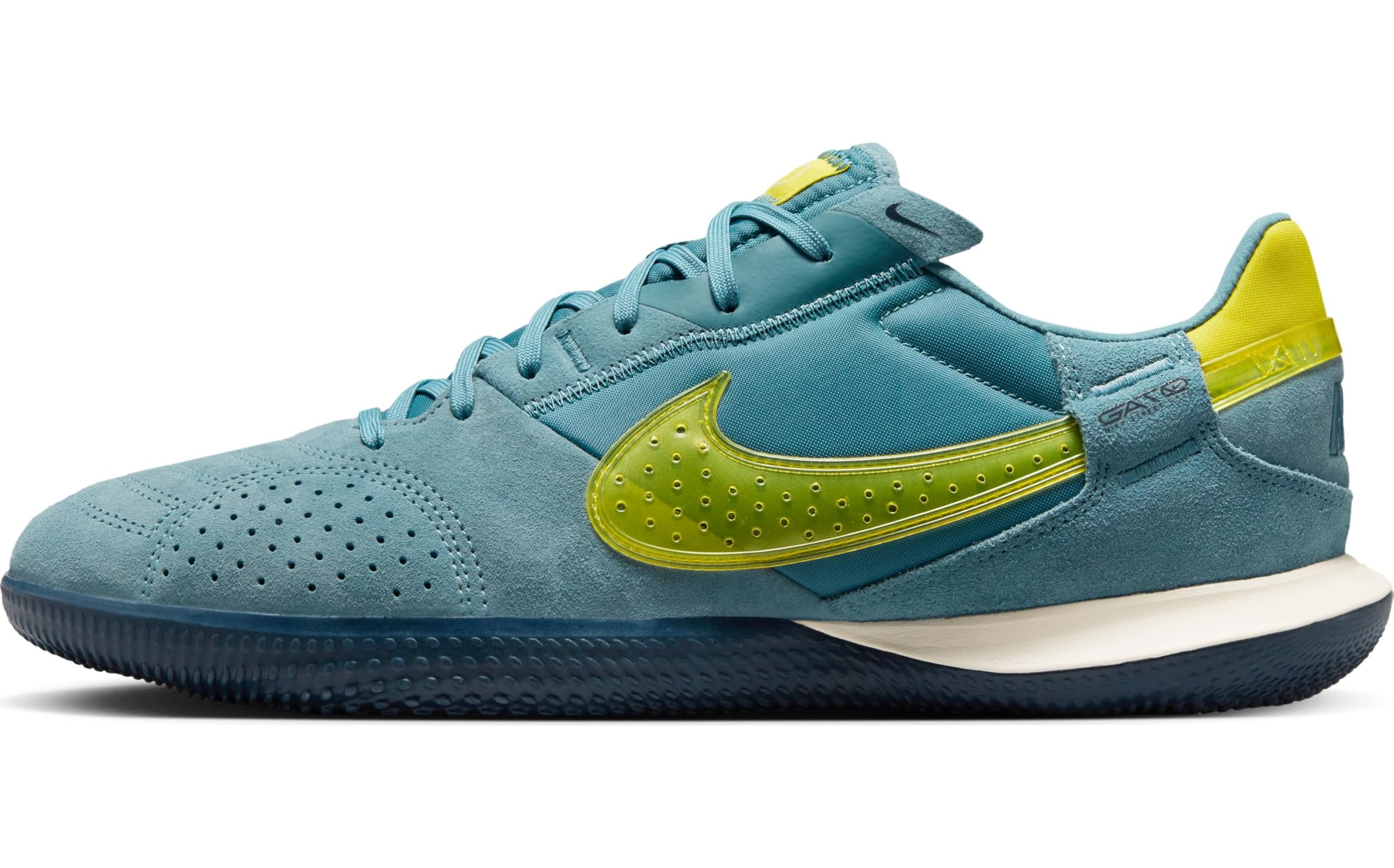 Nike Streetgato Low-Top Soccer Shoes (DC8466-004, Smokey Blue/Lightning) Size 11.5