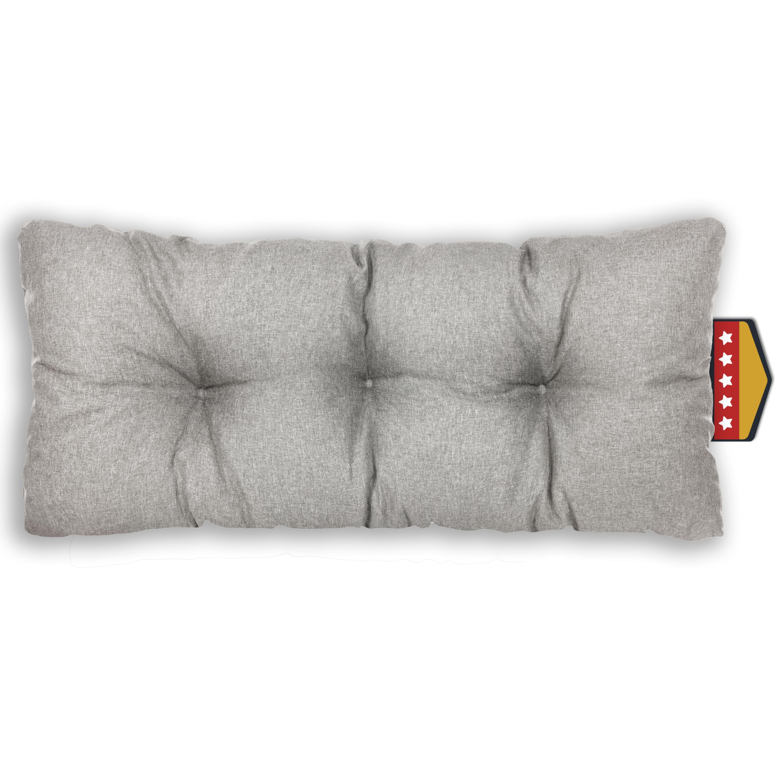 SLIPIO Pallet Cushion, Seat Cushion for Garden Sofa, Feather + Filling, UV-Resistant Garden Sofa Cushion for Euro Pallets, (1 x Back Cushion 120 x 40 cm - Grey)