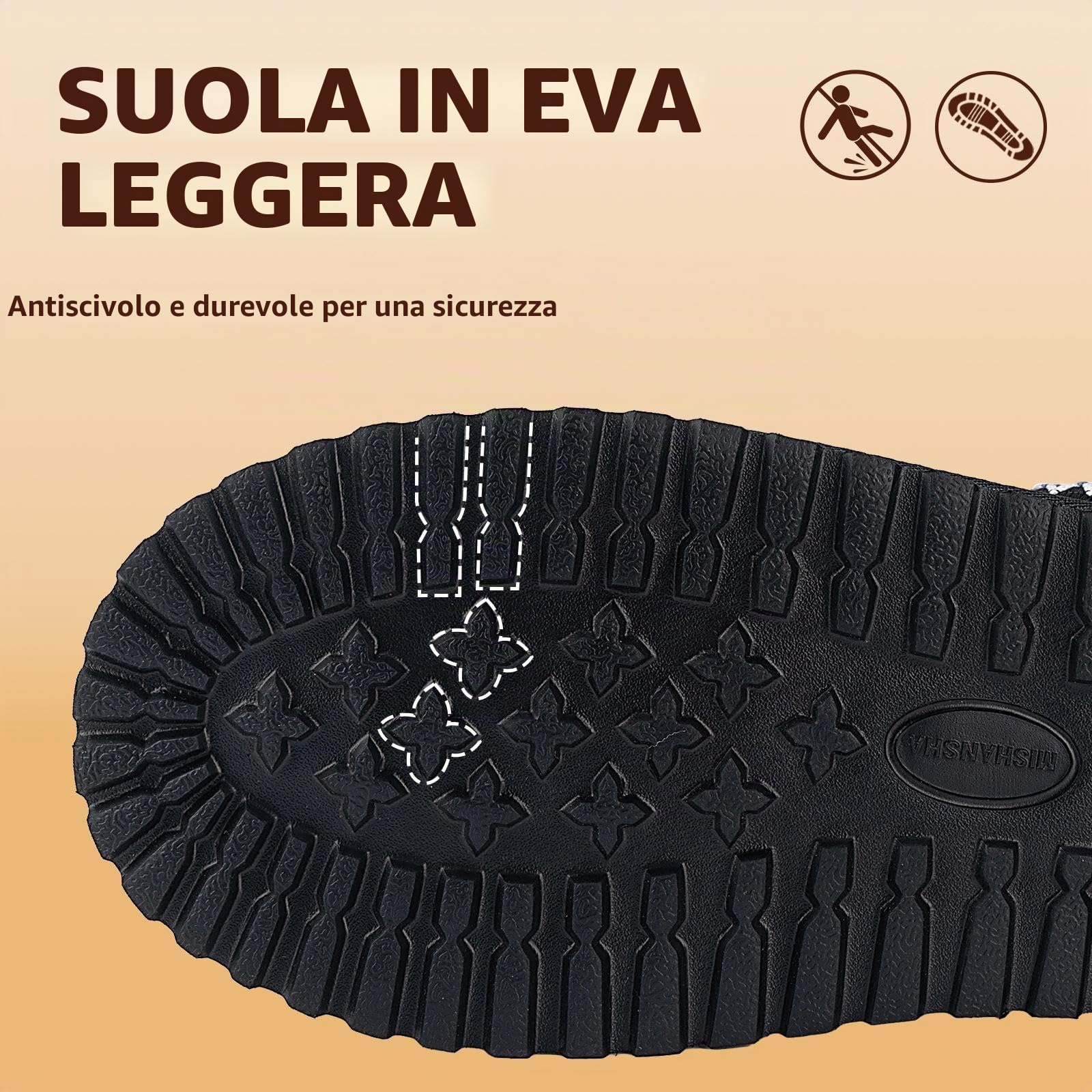 Mishansha Donna Pantofole Invernali Pelose Chiuse Ciabatte 36-42 EU | Scarpe Invernali, Calde, Leggere, All'interno, All'esterno, Passeggiate, Antiscivolo,Spessa 4 cm