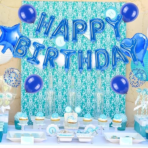 Miniatura 9 de Juego de globos de feliz cumpleaños, globos personalizados de cumpleaños de 16 pulgadas y 2 juegos de globos de letras A-Z, globos de cumpleaños con