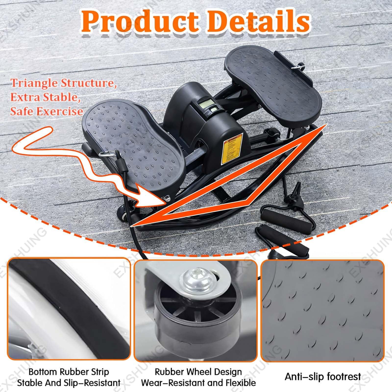 Stepper De Bajo Impacto para El Hogar, Balanceo Lateral Cardio con Movimiento, Pantalla Digital Inteligente Que Registra El Progreso, Peso Máximo 120 Kg (264 LB)