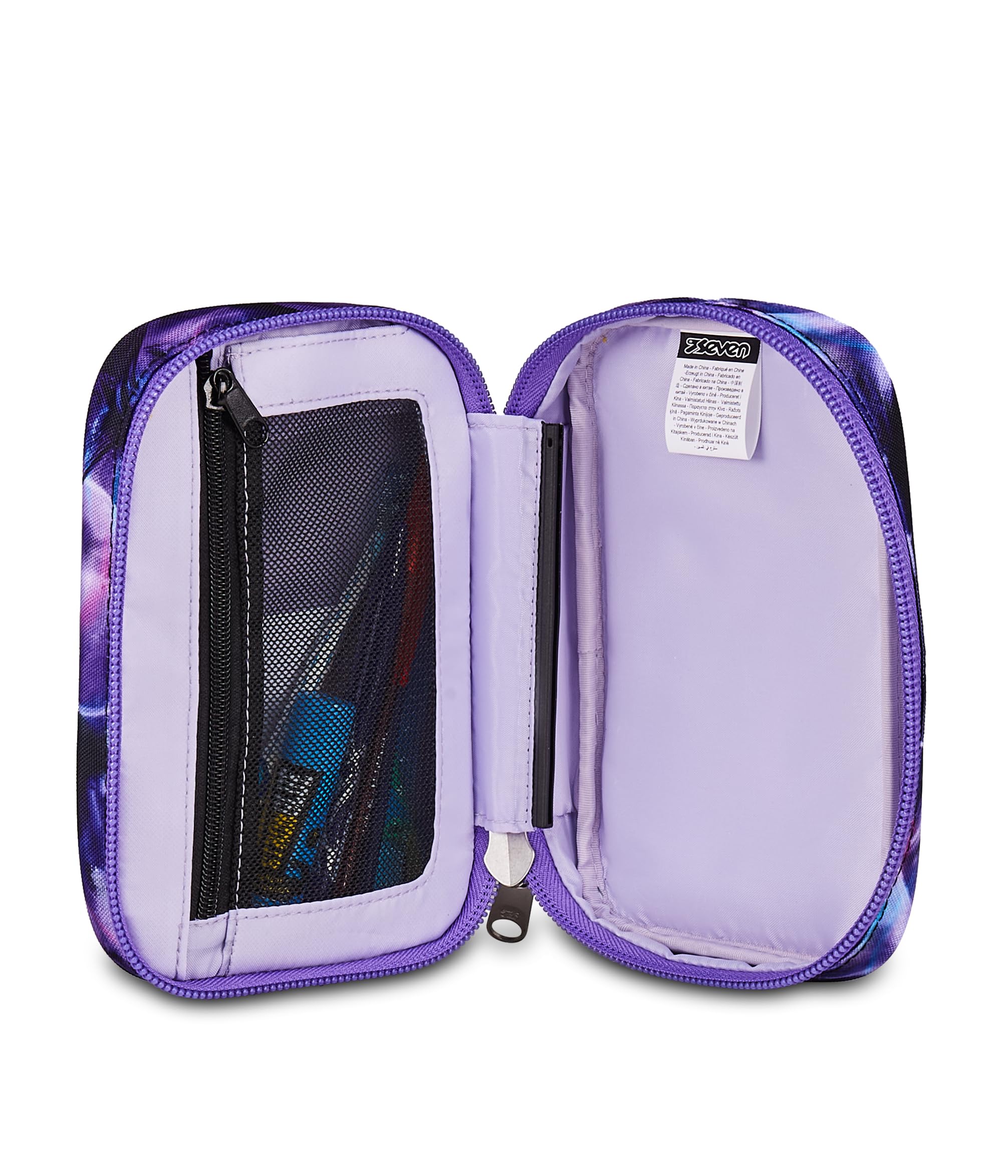Seven Astuccio Scuola Speed Pad Plus LOVEPASS, Viola, Portapenne attrezzato, 45 pezzi, Planche amovibili, Tasca interna per cancelleria, Accessori Zaino, Scuola elementare e media, Bambina, Ragazza