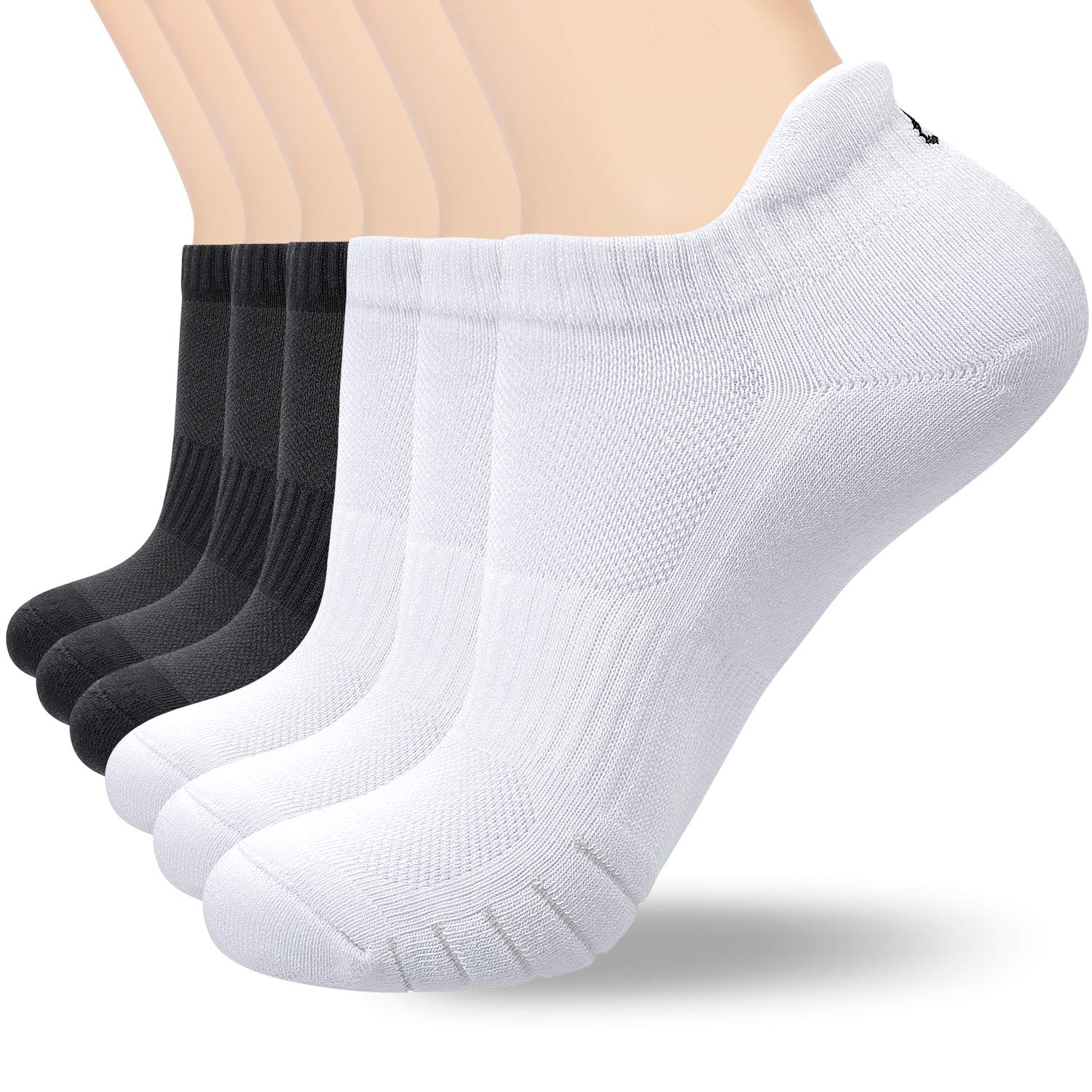 coskefy Sports Ankle Socks Thick Cushion Cotton Low Cut Running Athletic Socks for Men Women (6 Pairs)