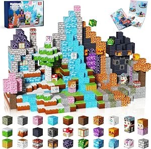 ToyUnited Magnetic Blocks, 150PCS Magnetic Building Blocks Tiles Cubes for Ages 3 4 5 6 7 8 9 10 Boys&Girls, Dark Swordsman Construction Toys STEM Sensory Toys for Kids Birthday Gifts
