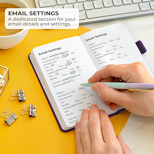 Miniatura 10 de Clever Fox Libro de contraseñas - Organizador de direcciones de Internet y contraseñas alfabetizado - Cuaderno de mantenimiento de contraseñas de