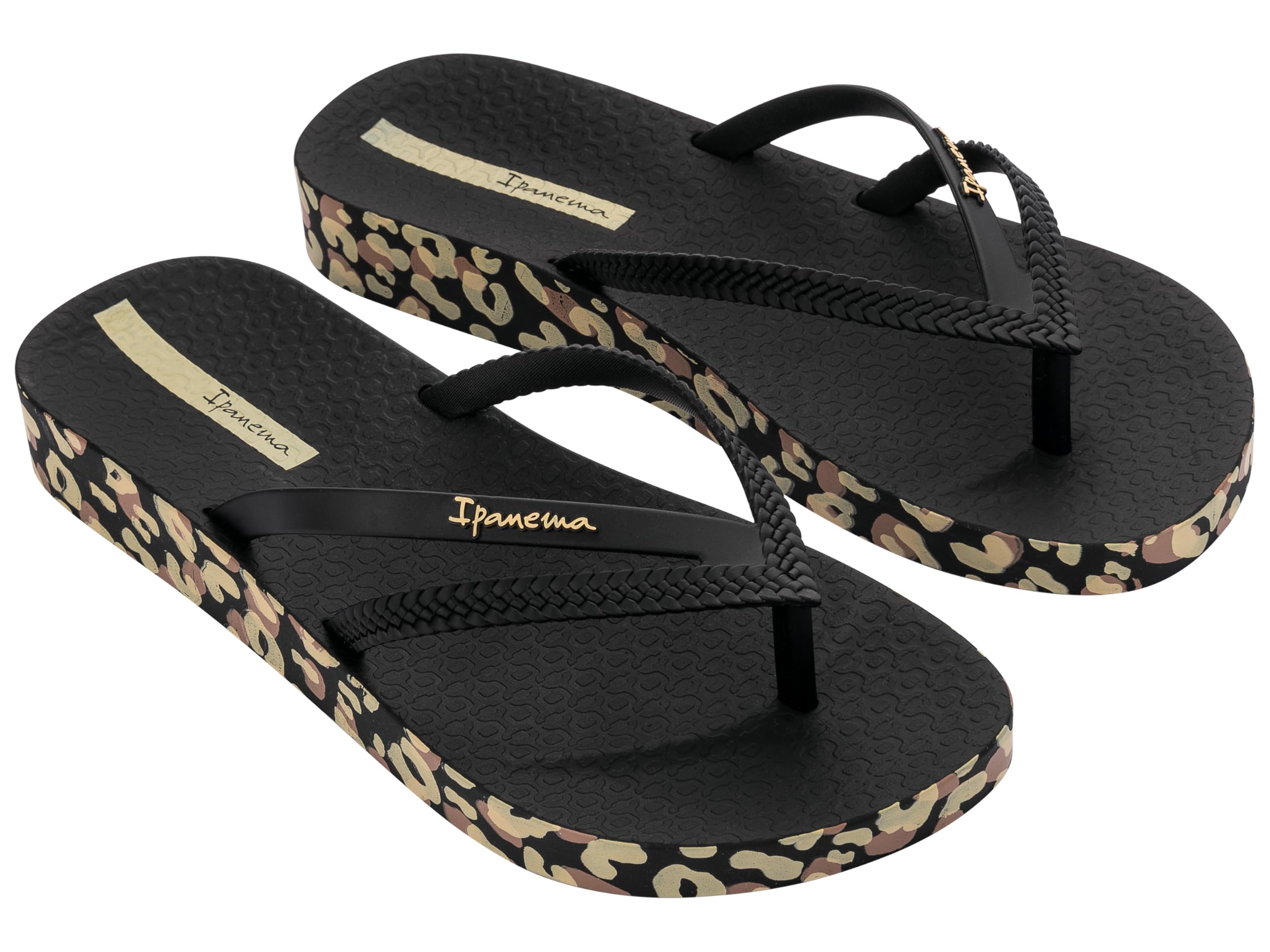 Ipanema Women's Bossa Soft V FEM Flip Flops, Black/Yellow, 38 EU