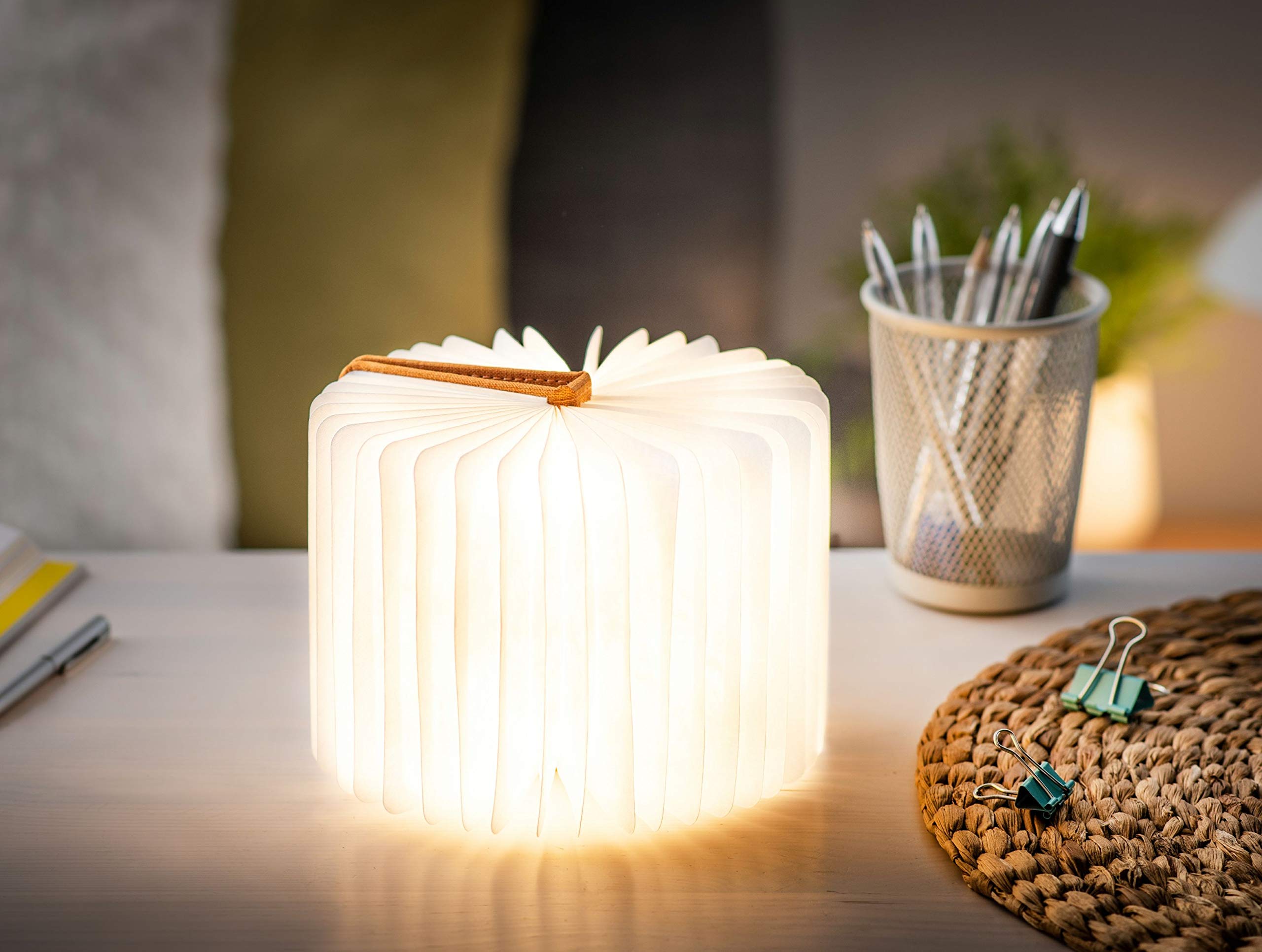 Gingko Smart Booklight - lniana mini harmonia pomarańczowa