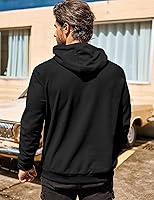 Vista 7 de COOFANDY Sudadera con capucha para hombre, manga larga, casual, con bolsillo, de punto gofre