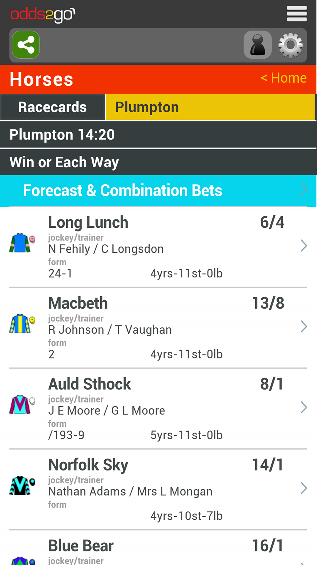 Odds2Go Odds Comparison - App on Amazon Appstore