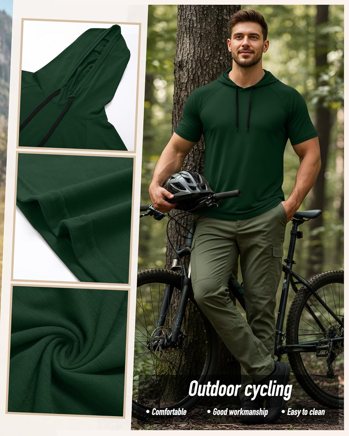 Ficerd 3 Pack Men's Short Sleeve Hoodie Workout Shirts Comfy Running Active Athletic Pullover Sweatshirt - Image 5