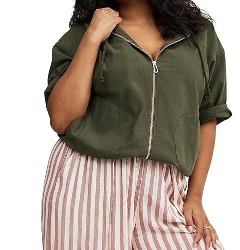 Women's Plus Size Cropped Cotton Hoodie