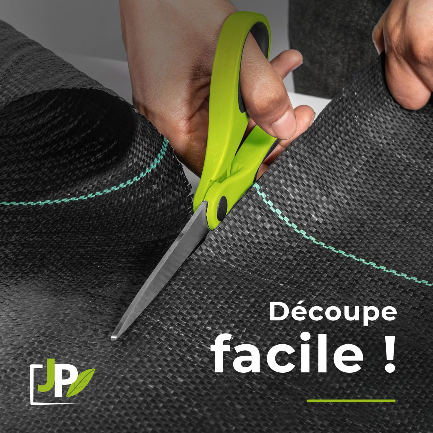 Toile de paillage tissée 90g/m² - Rouleau - Géotextile Anti-Mauvaises Herbes Haute résistance - Coloris Vert - Usage Jardin, allées, Cultures (1,50x50m)