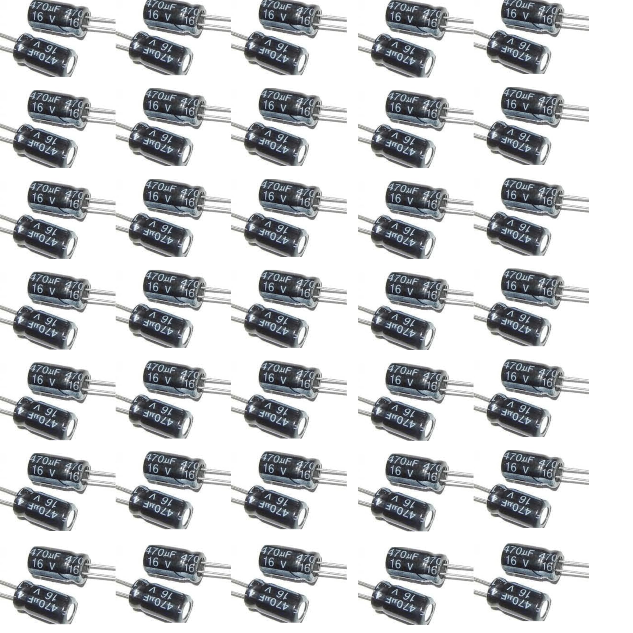 R&D 470uF 16V Electrolytic Capacitor Pack of (100)