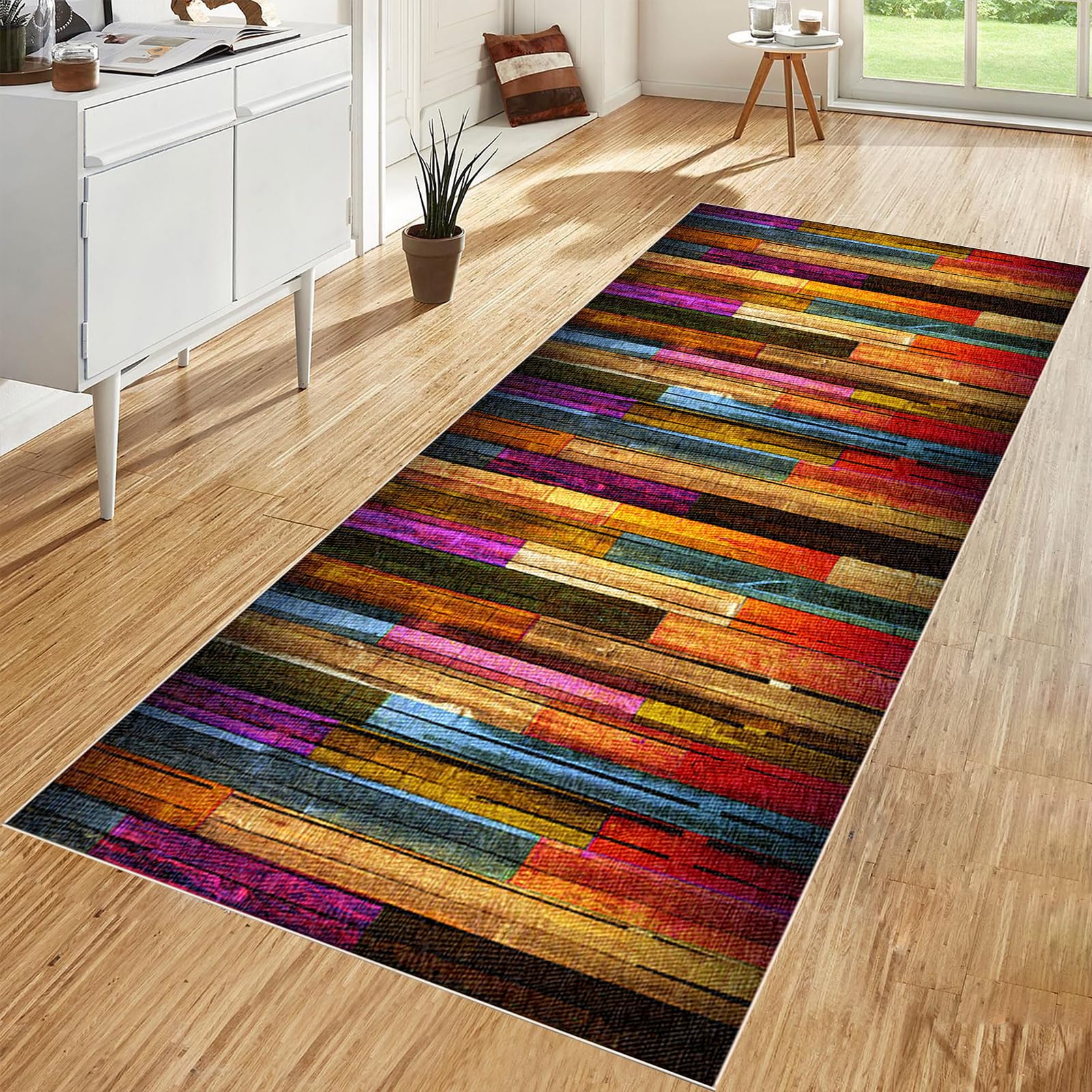 Machine Washable Carpet Runner for Hallway Rubber Backed Long Hallway Hall Runner Narrow Rugs 80 x 500 cm Long Entrance Runner Rug Floor Carpet Runners for Hallways Kitchen Laundry Room Area Rug