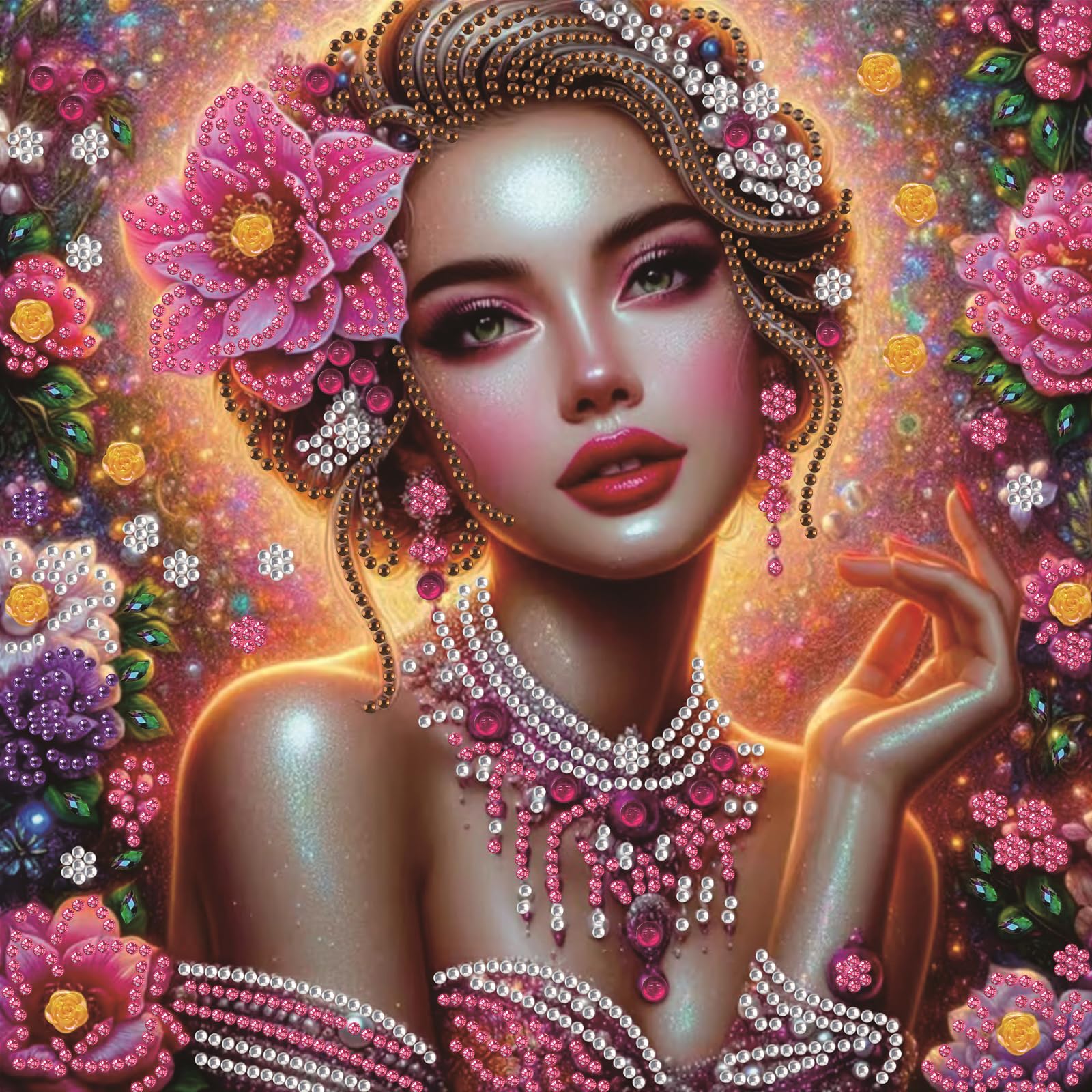 Beauty Special Shaped DIY Partial Drill Diamond Painting Kits for Adults Beginners Home Decor Diamond Dots Paintings 11.81x11.81in