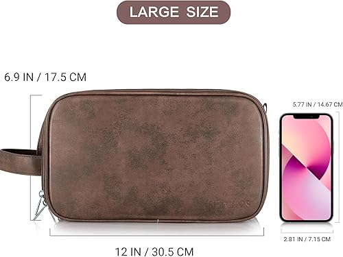 Miniatura 6 de Elviros - Bolsa para artículos de aseo personal para hombre, resistente al agua, organizador de artículos de aseo personal para viajes largos, de